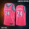 Corey Kispert 24 -23 Washington Wizards Pink City Edition Jersey Cherry Blossom