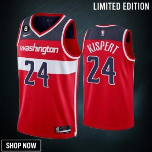 Corey Kispert 24 Washington Wizards -23 Icon Edition Red Jersey