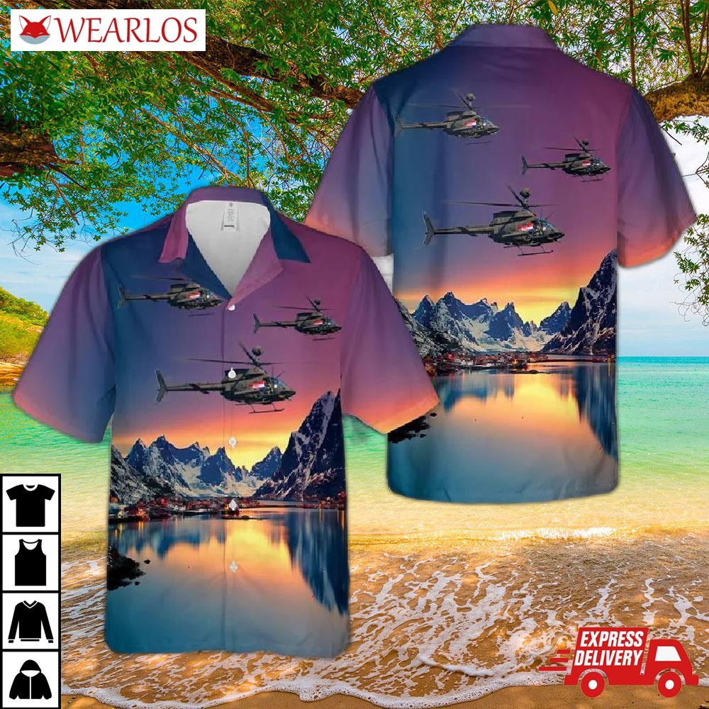 Croatian Air Force Bell Oh-58d Kiowa Warrior Hawaiian Shirt