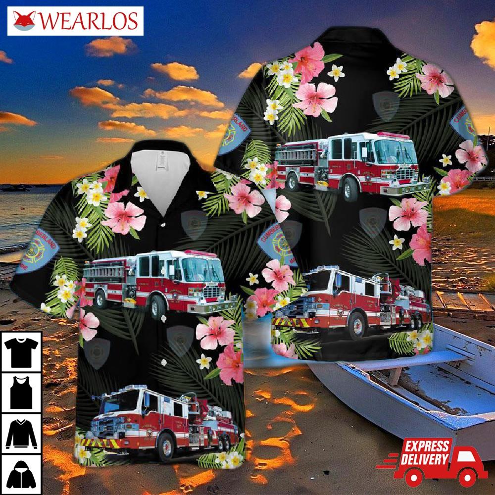 Cumberland Fire Department - Maine Hawaiian Shirt