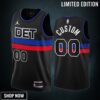 Custom 00 -23 Detroit Pistons Black Statement Edition Jersey Swingman
