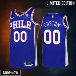 Custom 00 -23 Philadelphia 76ers Royal Icon Edition Jersey Swingman
