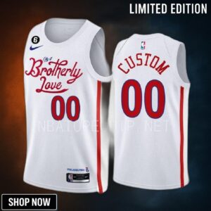 Custom 00 -23 Philadelphia 76ers White City Edition Men Jersey Swingman