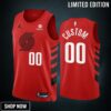 Custom 00 -23 Portland Trail Blazers Red Statement Edition Jersey Swingman