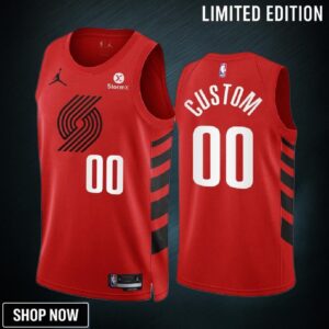 Custom 00 -23 Portland Trail Blazers Red Statement Edition Jersey Swingman