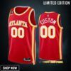 Custom 00 Atlanta Hawks Icon Edition Red Jersey -23 Swingman