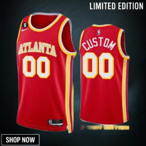 Custom 00 Atlanta Hawks Icon Edition Red Jersey -23 Swingman