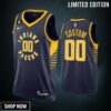 Custom 00 Indiana Pacers Navy Icon Edition -23 Jersey Swingman