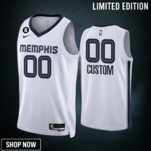 Custom 00 Memphis Grizzlies -23 Association Edition White Jersey