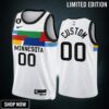 Custom 00 Minnesota Timberwolves City Edition White Men Jersey -23 Swingman