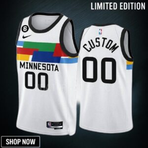 Custom 00 Minnesota Timberwolves City Edition White Men Jersey -23 Swingman