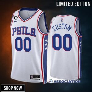 Custom 00 Philadelphia 76ers White Jersey -23 Association Edition Swingman