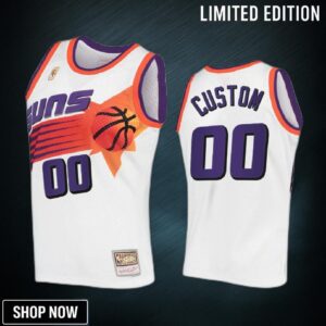 Custom 00 Phoenix Suns Hardwood Classics Jersey White