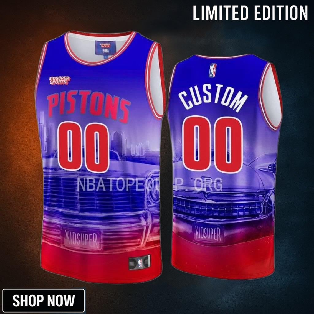 Custom Detroit Pistons & Kidsuper Studios Unisex Hometown Jersey