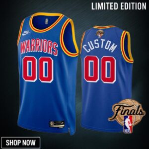 Custom Golden State Warriors Finals Jersey Royal 00 Classic Dub