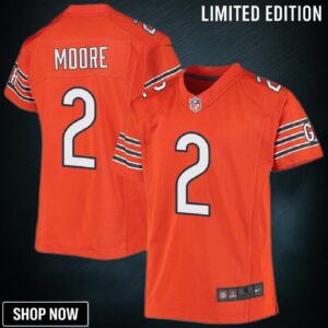 D.j. Moore 2 Chicago Bears Alternate Game Youth Jersey - Orange