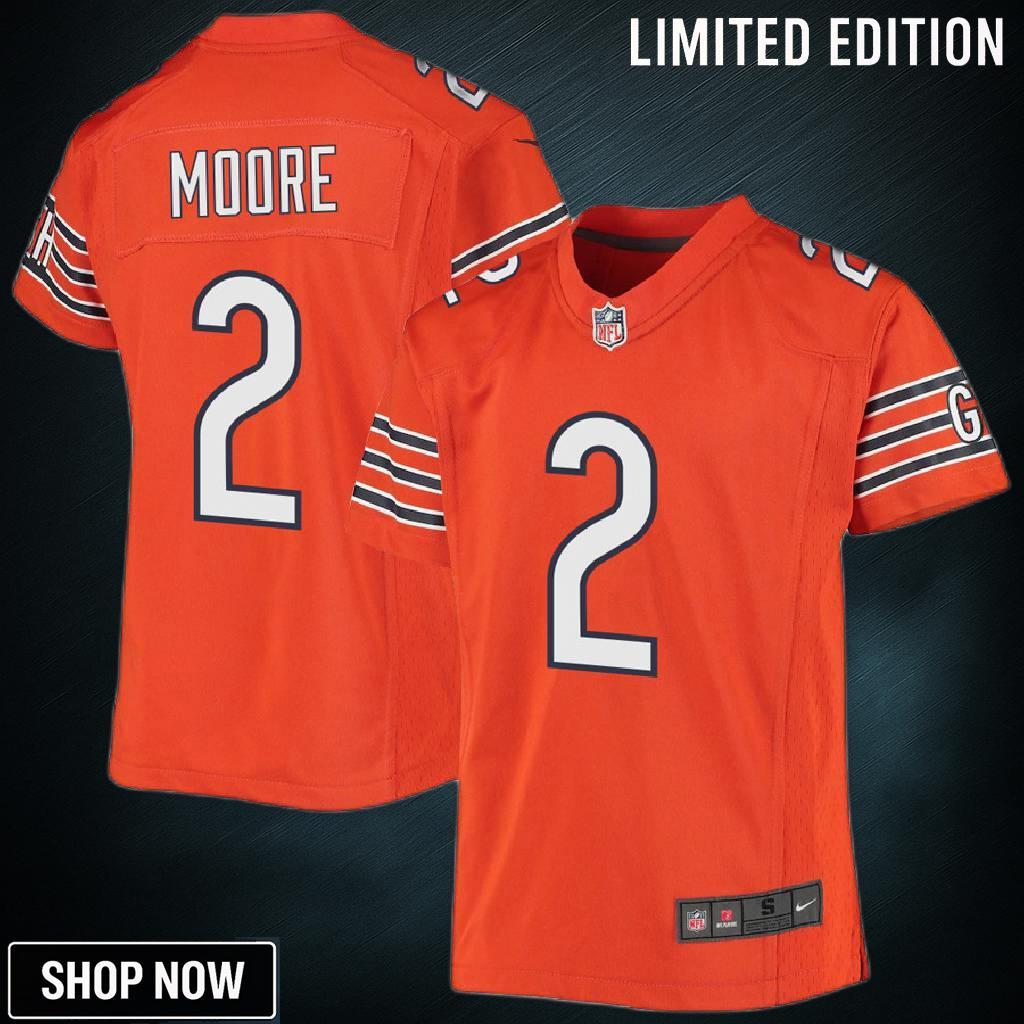 D.j. Moore 2 Chicago Bears Alternate Game Youth Jersey - Orange
