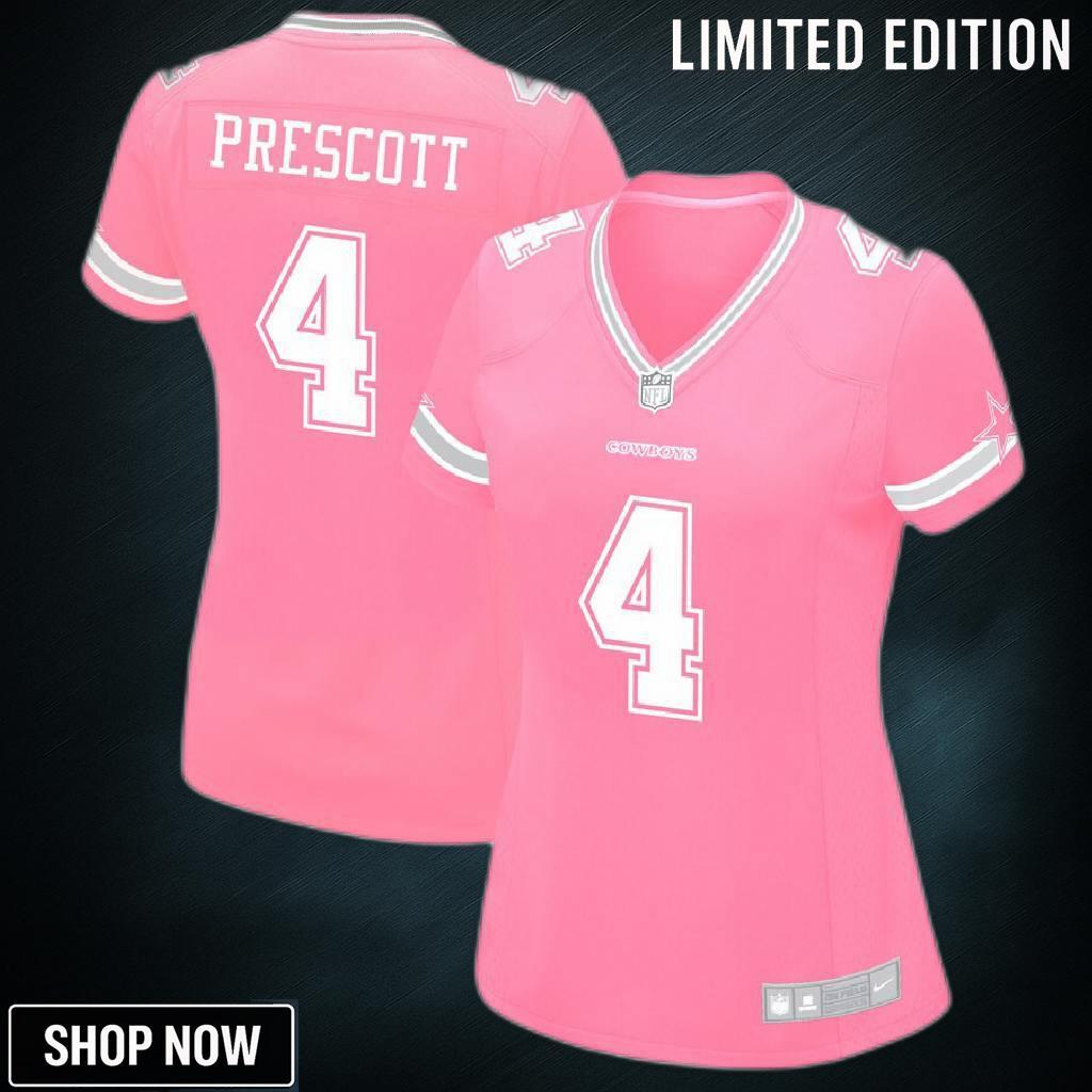 Dak Prescott Dallas Cowboys Nike Womens Game Jersey - Pink