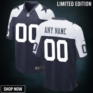 Dallas Cowboys Alternate Custom 00 Game Jersey - Navy