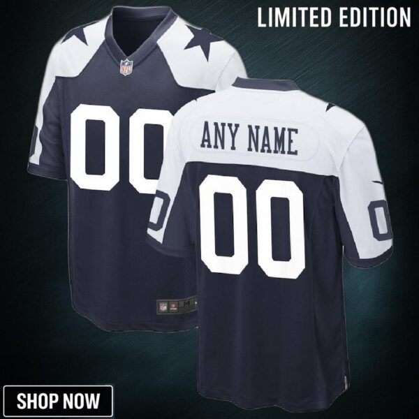 Dallas Cowboys Alternate Custom 00 Game Jersey - Navy