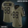 Dallas Cowboys Ceedee Lamb 88 Nfl Olive 2021 Salute To Service Retired Player Men Jersey For Fans