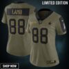 Dallas Cowboys Ceedee Lamb 88 Nfl Olive 2021 Salute To Service Retired Player Women Jersey For Fans