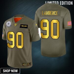Dallas Cowboys Demarcus Lawrence 2019 Salute To Service Nfl 100 Mens Jersey Metallic