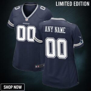 Dallas Cowboys Womens Custom Game Jersey - Navy Jerseys Nfl