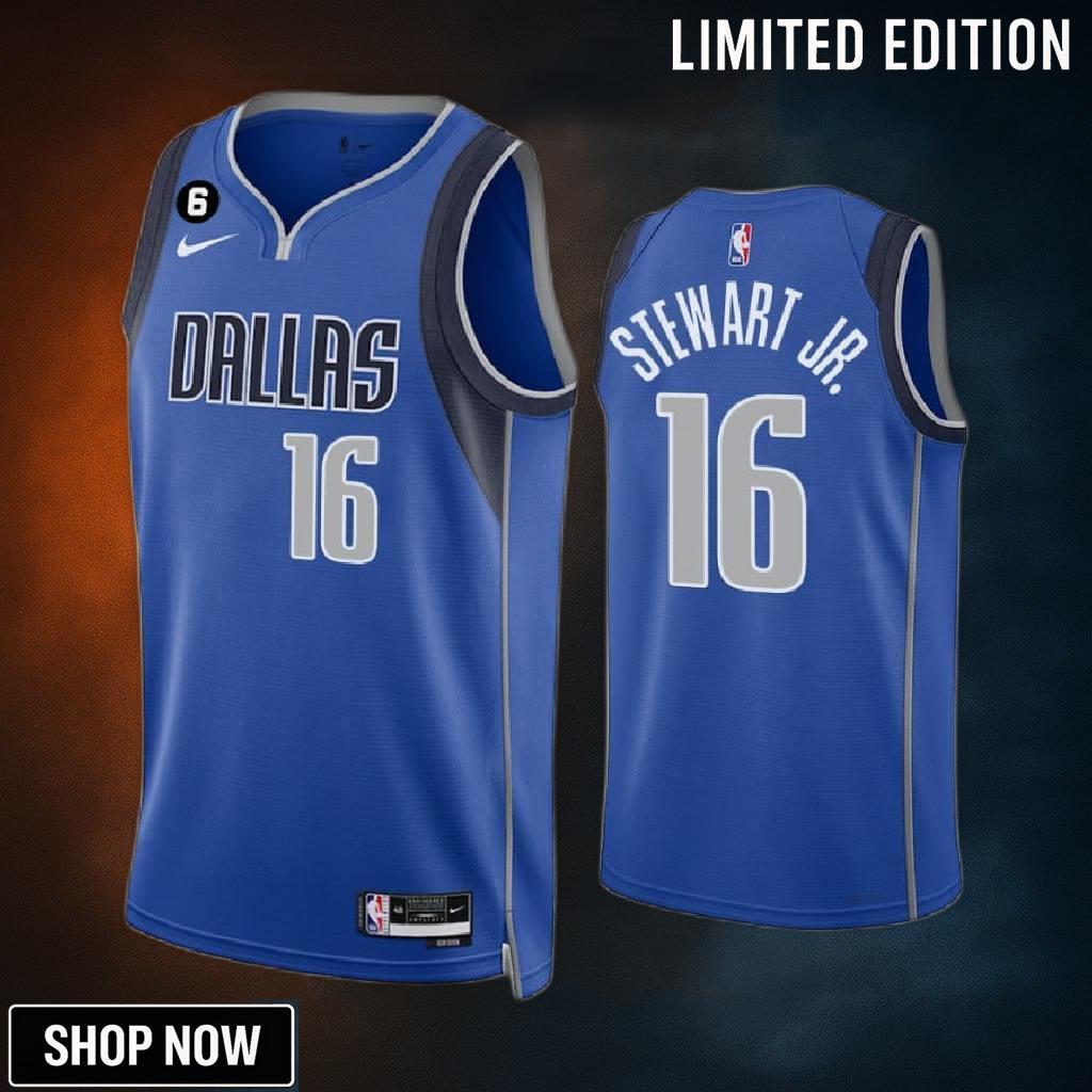 Dallas Mavericks D.j. Stewart Jr. 16 Royal Icon Edition Jersey -23 Swingman