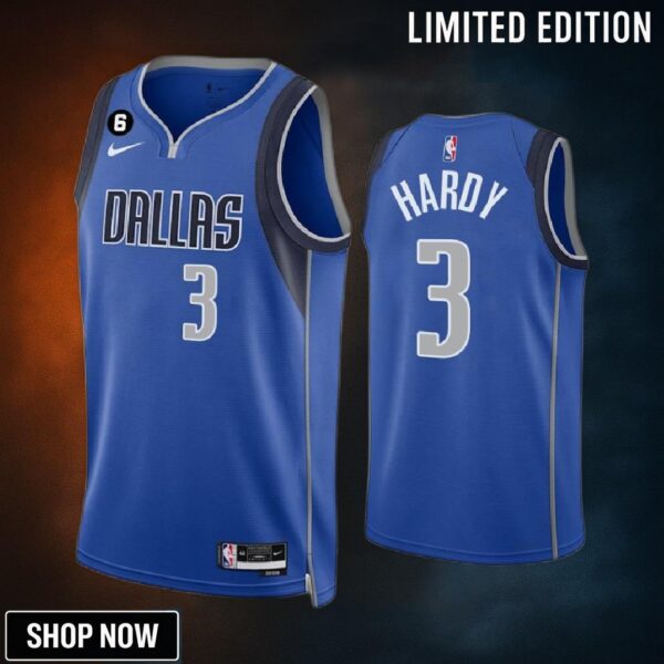 Dallas Mavericks Jaden Hardy 3 Royal Icon Edition Jersey -23 Swingman