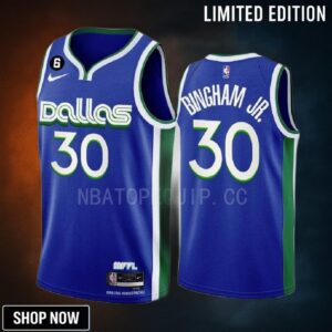 Dallas Mavericks Marcus Bingham Jr. 30 -23 City Edition Blue Men Jersey Swingman