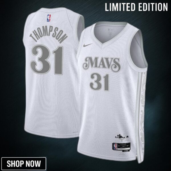 Dallas Mavericks Nike City Edition Swingman Jersey - White Klay Thompson Unisex