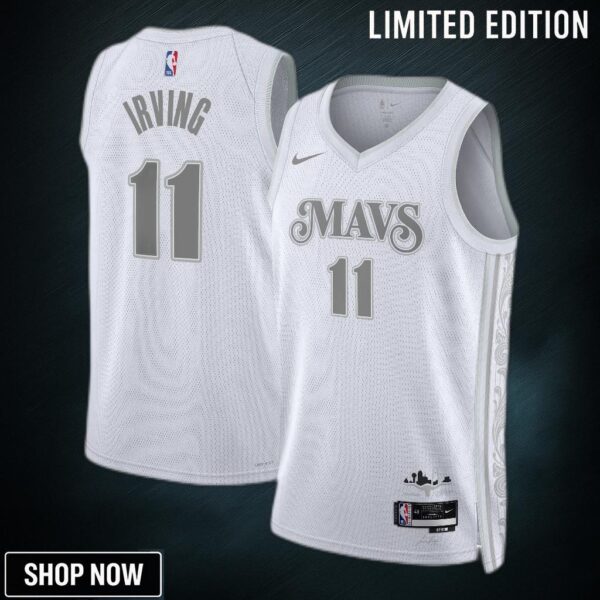 Dallas Mavericks Nike City Edition Swingman Jersey - White Kyrie Irving Unisex