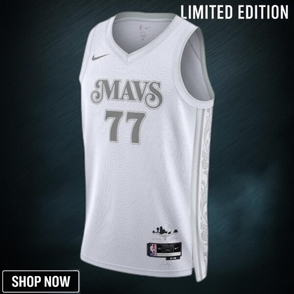 Dallas Mavericks Nike City Edition Swingman Jersey - White Luka Doncic Unisex