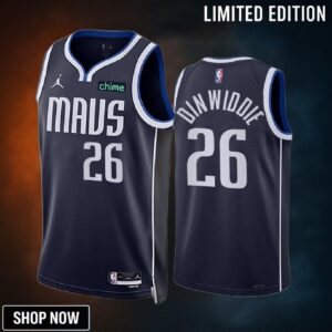 Dallas Mavericks Spencer Dinwiddie 26 -23 Statement Edition Navy Jersey Swingman
