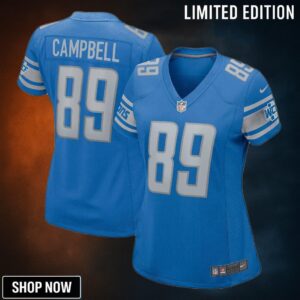 Dan Campbell Detroit Lions Womens Retired Player Game Jersey - Blue Nfl