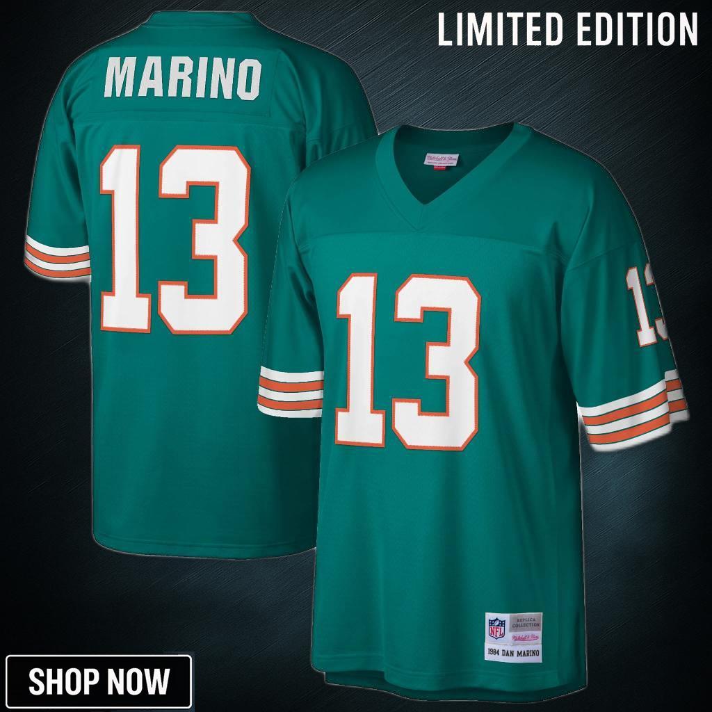 Dan Marino Miami Dolphins Mitchell And Ness 1984 Legacy Replica Jersey Aqua Nfl