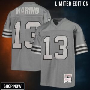 Dan Marino Miami Dolphins Mitchell & Ness 1984 Retired Player Metal Replica Jersey - Charcoal Nfl