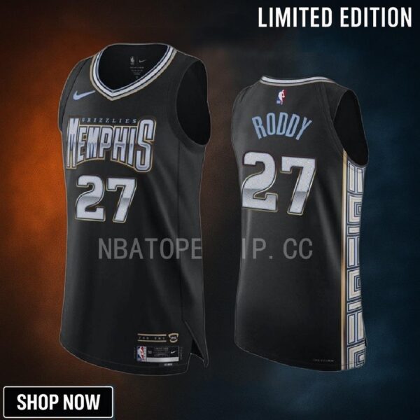 David Roddy 27 Memphis Grizzlies -23 City Edition Jersey Black