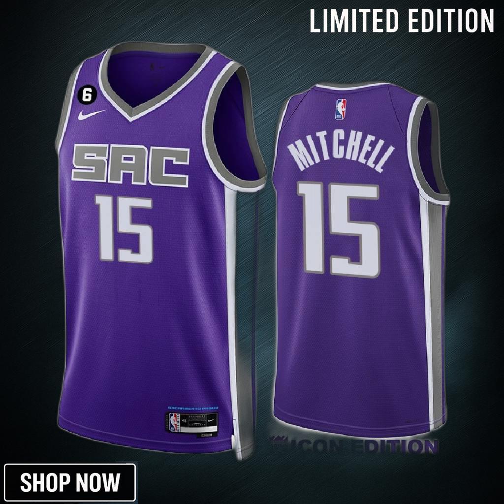 Davion Mitchell 15 Sacramento Kings Purple Icon Edition -23 Unisex Jersey Swingman