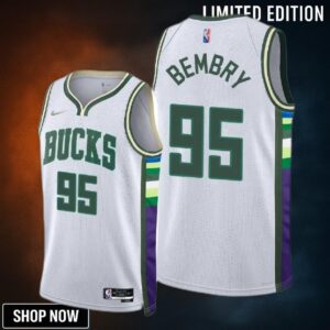 Deandre' Bembry Milwaukee Bucks City Edition Jersey - White Men
