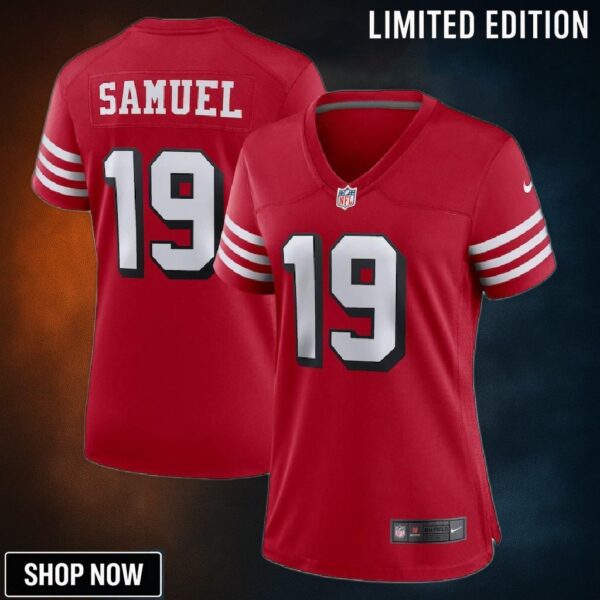Deebo Samuel 19 San Francisco 49ers Women's Alternate Team Game Jersey - Scarlet