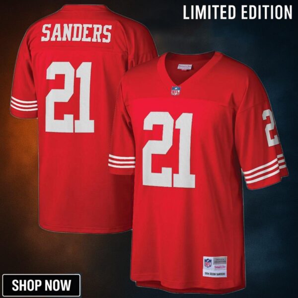 Deion Sanders San Francisco 49ers Mitchell & Ness Legacy Replica Jersey - Scarlet Nfl