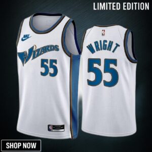 Delon Wright 55 Washington Wizards -23 Classic Edition White Jersey