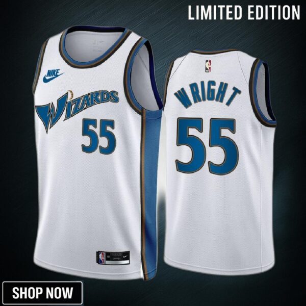 Delon Wright 55 Washington Wizards -23 Classic Edition White Jersey