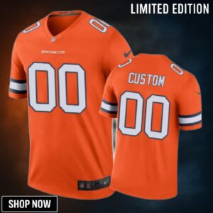 Denver Broncos #00 Custom Nike Color Rush Orange Jersey