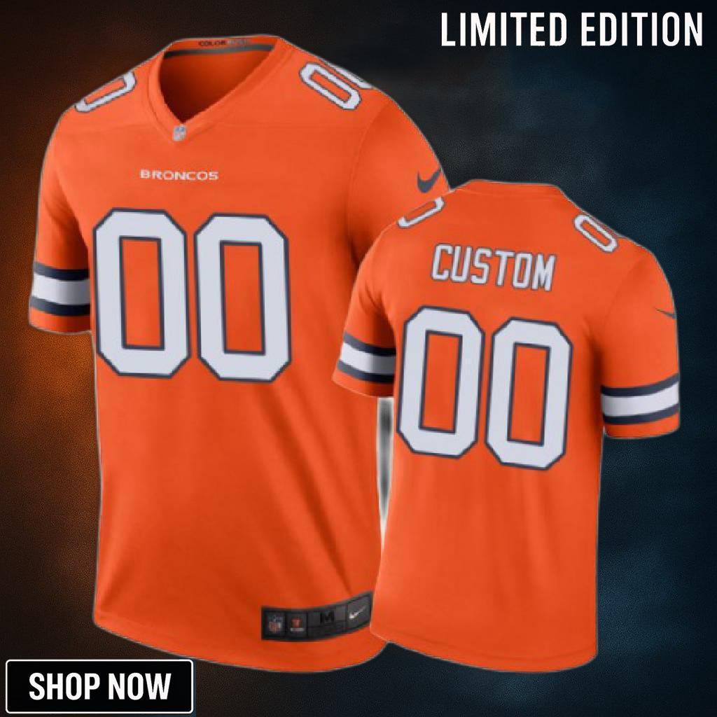 Denver Broncos #00 Custom Nike Color Rush Orange Jersey