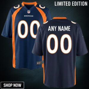 Denver Broncos Game Custom Jersey Navy Jerseys Nfl