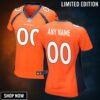 Denver Broncos Womens Custom Game Jersey - Orange Jerseys Nfl