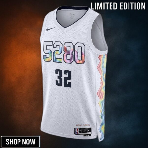 Denver Nuggets Nike City Edition Swingman Jersey - White Aaron Gordon Unisex